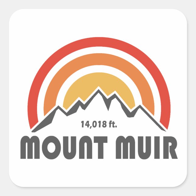 Sticker Carré Le mont Muir Californie (Devant)