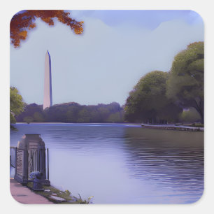 Sticker Carré Le Monument National à Washington D.C.