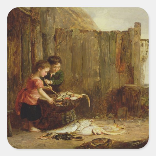 Sticker Carré Le Morning Catch, 19ème siècle (Devant)