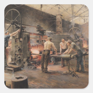 Sticker Carré Le moulin à rouleaux