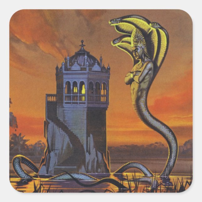 Sticker Carré Le Naga-King (litho couleur) (Devant)