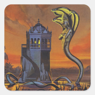 Sticker Carré Le Naga-Roi (litho de couleur)