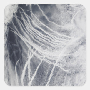 Sticker Carré Le navire suit le nord de l'océan Pacifique