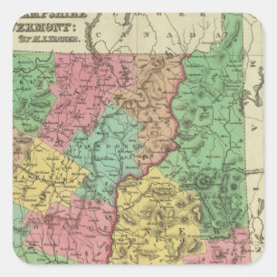 Sticker Carré Le New Hampshire et le Vermont 2