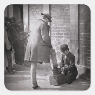 Sticker Carré Le noir de chaussure indépendant, de la 'vie dans