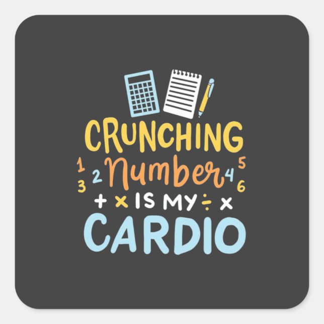 Sticker Carré Le Numéro D'Arrêt Comptable Est Mon Cardio (Devant)