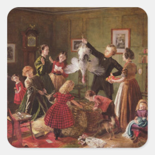 Sticker Carré Le panier de Noël