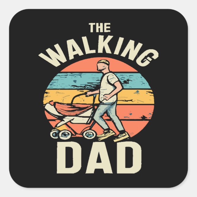 Sticker Carré le papa qui marche (Devant)