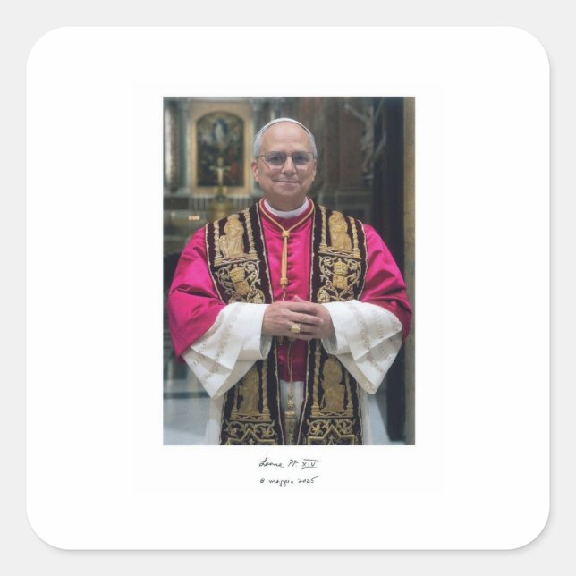 Sticker Carré Le Pape Léon XIV Robert Francis Prevost (Devant)