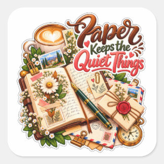 Sticker Carré Le papier garde les choses silencieuses