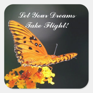 Sticker Carré Le papillon "rêve" l'autocollant