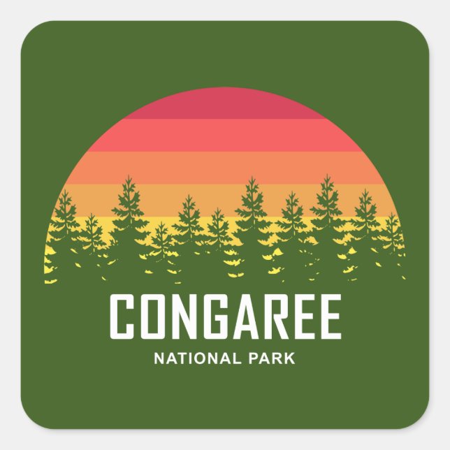 Sticker Carré Le Parc national de Congaree (Devant)