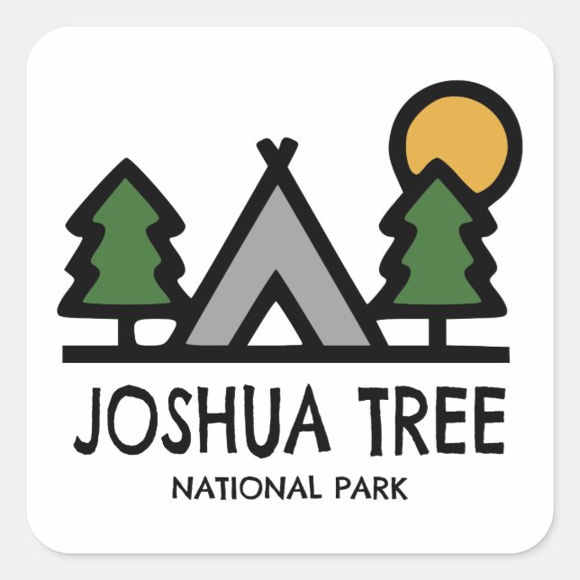 Sticker Carré Le Parc national de Joshua Tree (Devant)