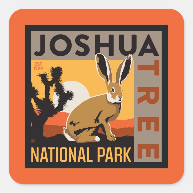 Sticker Carré Le Parc national de Joshua Tree | Jacklapin (Devant)