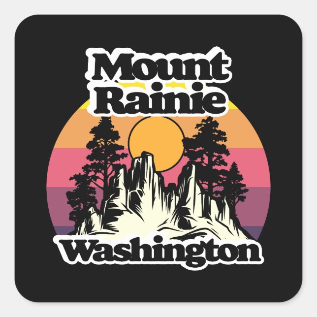 Sticker Carré Le Parc national du Mont Rainier (Devant)