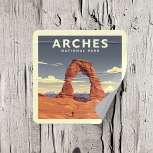 Sticker Carré Le Parc national vintage Arches