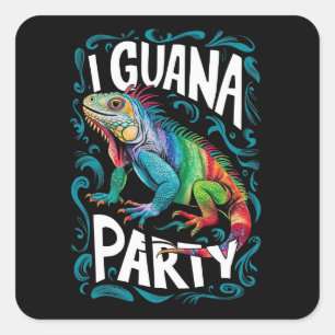 Sticker Carré LE PARTI iguana