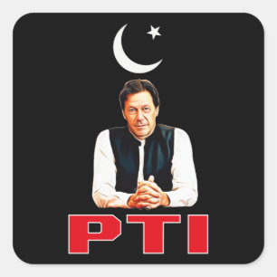 Sticker Carré Le Parti PTI pakistanais soutient Imran Khan