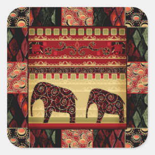 Sticker Carré Le patchwork africain