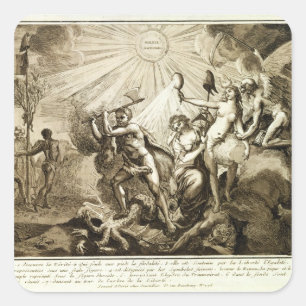 Sticker Carré Le Père Time découvre le piétinement de la vérité