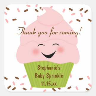 Sticker Carré Le petit gâteau arrose l'autocollant de bébé