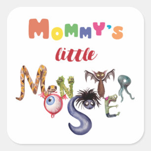 Sticker Carré Le petit monstre de maman