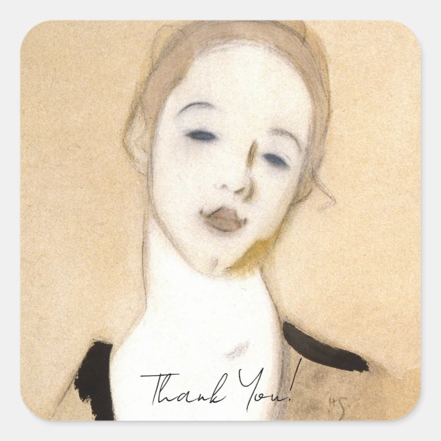 Sticker Carré Le Petit Serviteur, Helene Schjerfbeck (Devant)