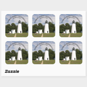 Sticker Carré Le phare de Turkey Point, Maryland, grands autocol