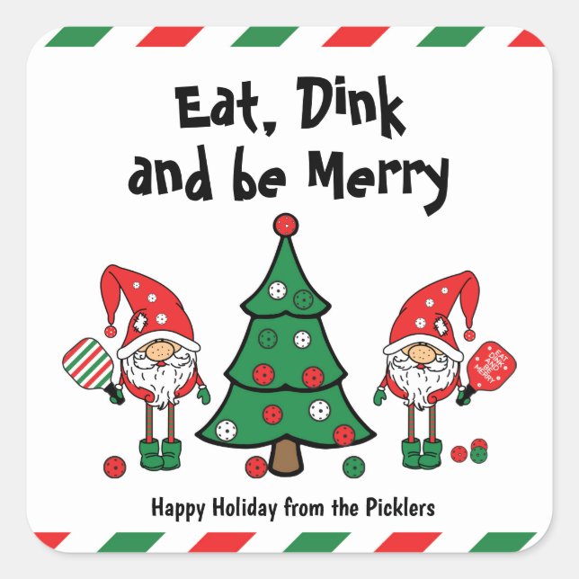 Sticker Carré Le pickball de Noël (Devant)