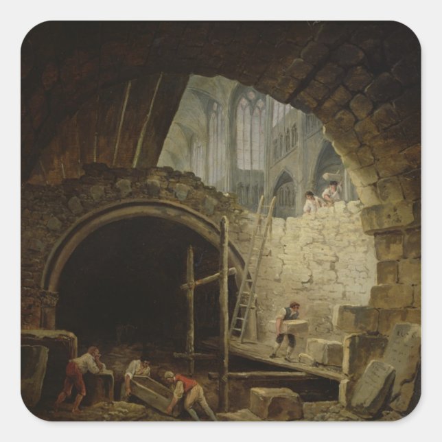 Sticker Carré Le pillage des voûtes royales (Devant)