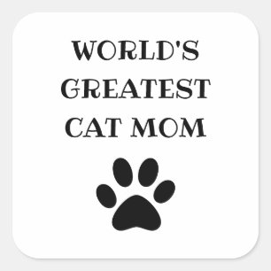 Sticker Carré Le plus grand chat maman texte personnalisé person