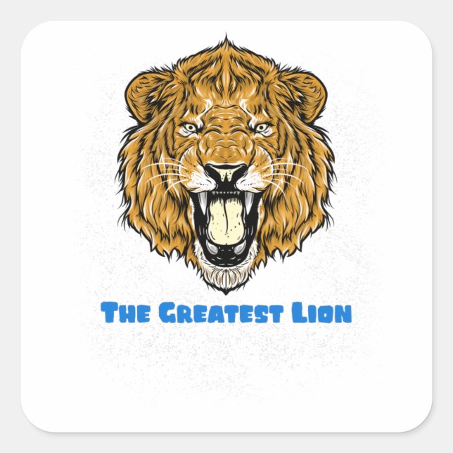 Sticker Carré Le plus grand lion (Devant)
