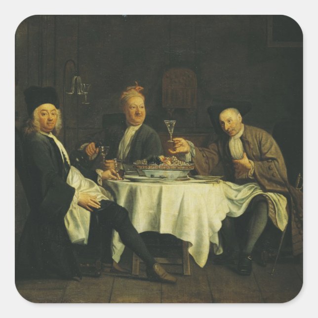 Sticker Carré Le poète Alexis Piron à la table (Devant)