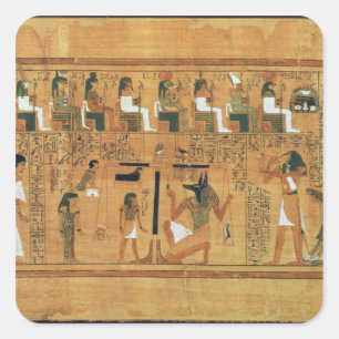 Sticker Carré Le poids du coeur contre la plume de