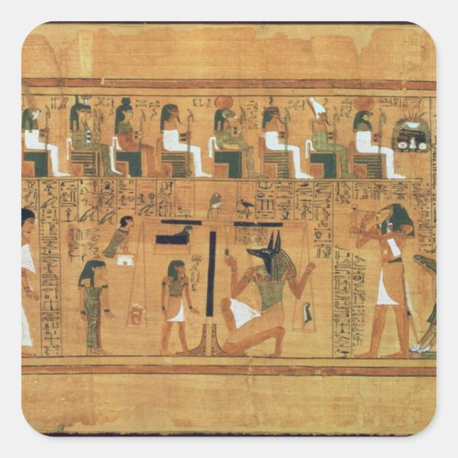 Sticker Carré Le poids du coeur contre la plume de (Devant)