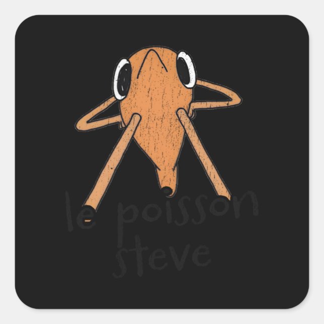 Sticker Carré Le Poisson Steve Cute Meme (Devant)