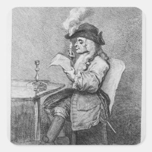 Sticker Carré Le politicien, gravé par John Keyse Sherwin