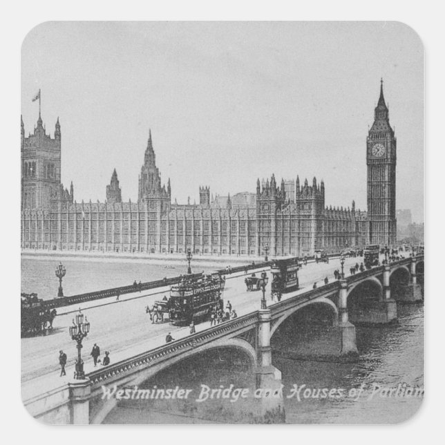 Sticker Carré Le pont de Westminster et les Maisons de (Devant)