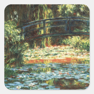 Sticker Carré Le Pont sur le bassin aux nymphéas par Claude Mone