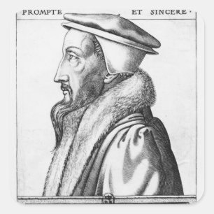 Sticker Carré Le portrait de Jean Calvin a vieilli 53, 1564