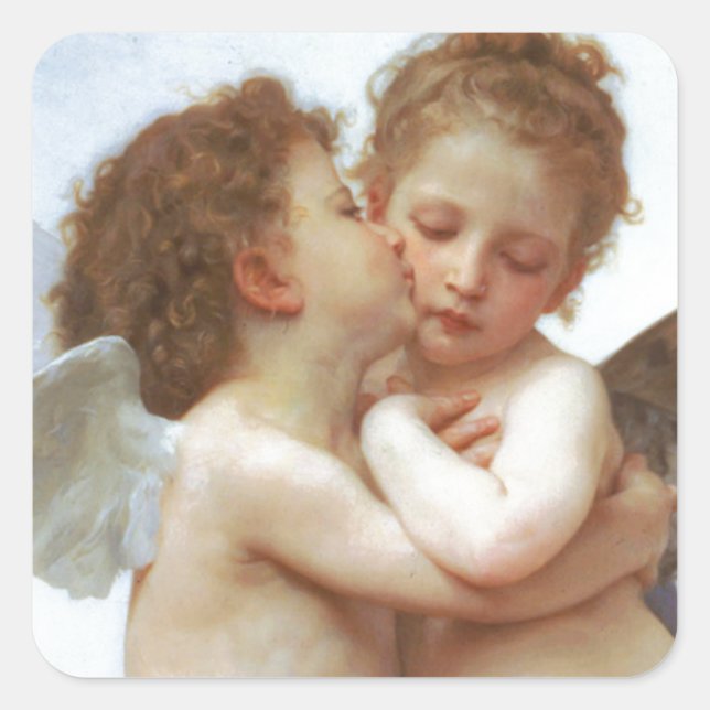 Sticker Carré LE PREMIER KISS, C.1873 William Bourgeau (Devant)