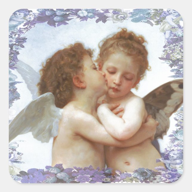 Sticker Carré LE PREMIER KISS, C.1873 William Bourgeau (Devant)