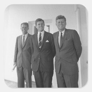 Sticker Carré Le président américain John Kennedy et ses frères,