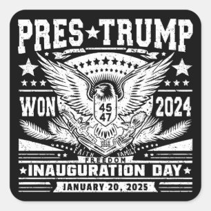 Sticker Carré Le président Trump a gagné 2024