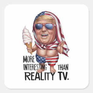 Sticker Carré Le président Trump porte des lunettes de soleil am
