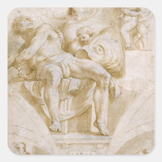 Sticker Carré Le prophète Jonah et deux Lunettes détruites (Devant)