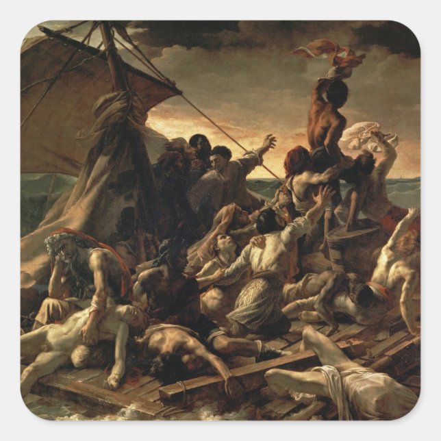 Sticker Carré Le Radeau de la Méduse - Théodore Géricault (Devant)