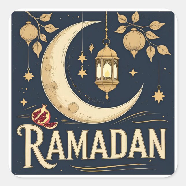 Sticker Carré Le Ramadan capte la lumière, le rythme. (Devant)