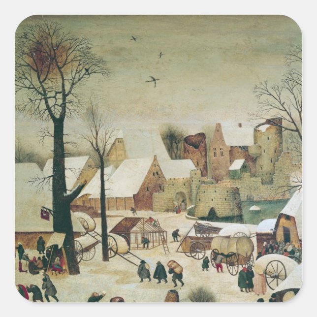 Sticker Carré Le recensement de Bethléem (Devant)