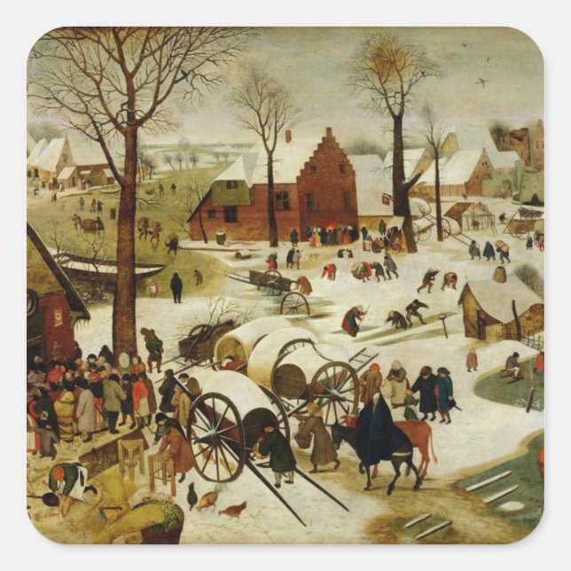 Sticker Carré Le recensement de Bethléem (Devant)